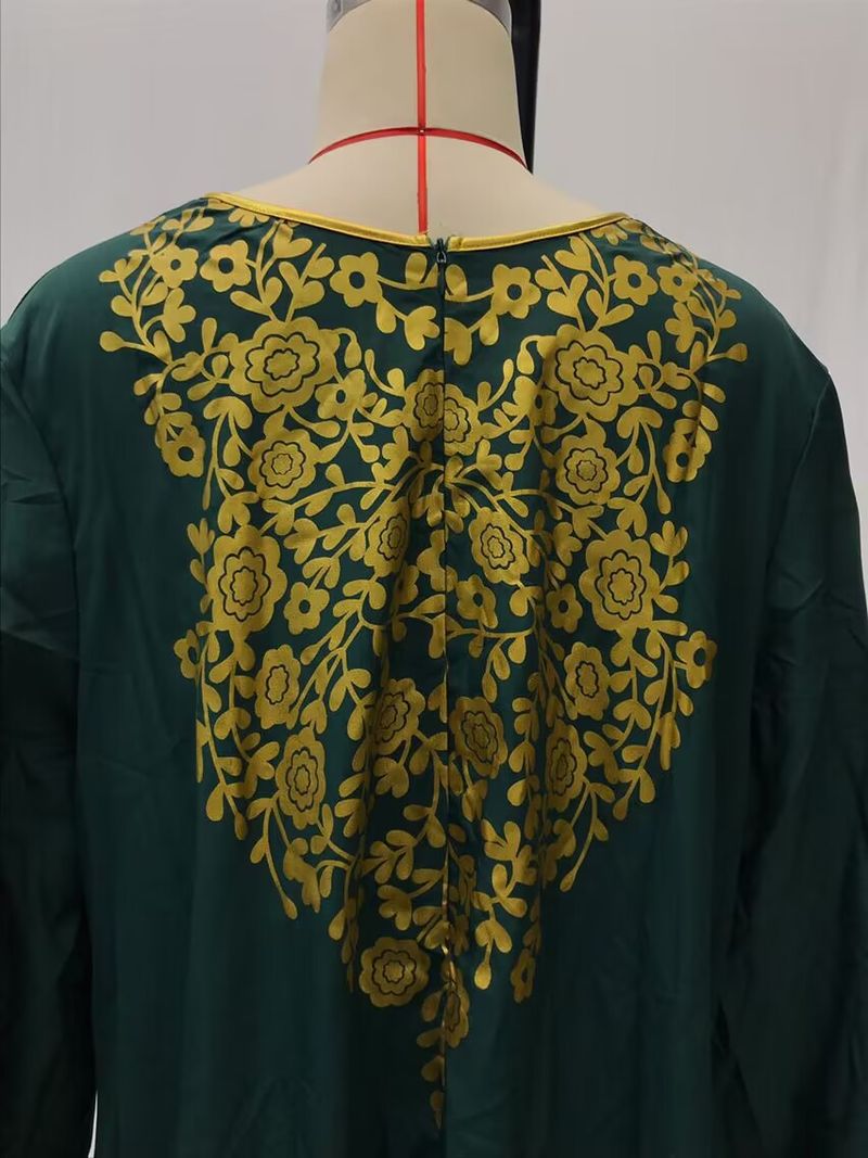 Muslim Abaya Islamic Clothing For Women Dubai Kaftan Robe Dress Turkish Abaya Printed Robes Long Dress Elbise Traditional Cloth_voghion.com