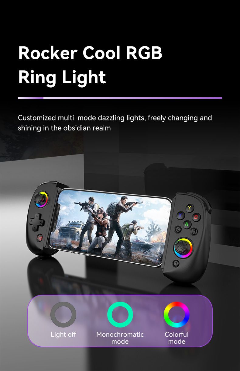 D8 Mobiele Tablet Gaming Bluetooth Rekbare Handvat RGB Verblindende Zes-assige Trilling_voghion.com