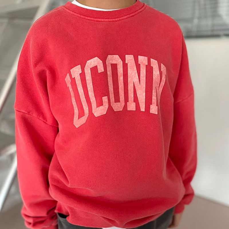 Korejiešu versija iekšā bērnu apģērbi rudens ziema jauns tops moderns burtu nostalģisks džemperis ar cilpu zēniem un_voghion.com