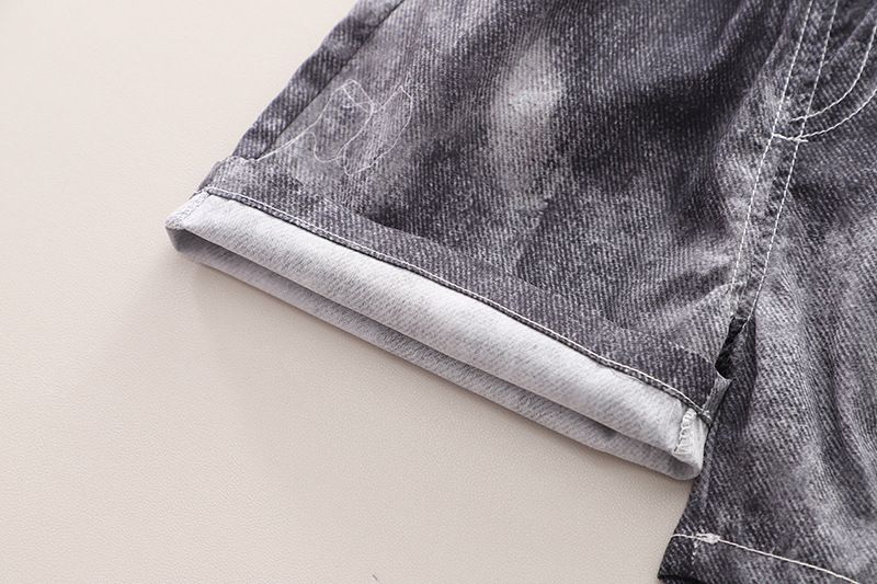 Conjunto de dos piezas para niño de estilo occidental, ropa fina y moderna, bolsillos de parche dobles para niño, manga corta para bebé_voghion.com