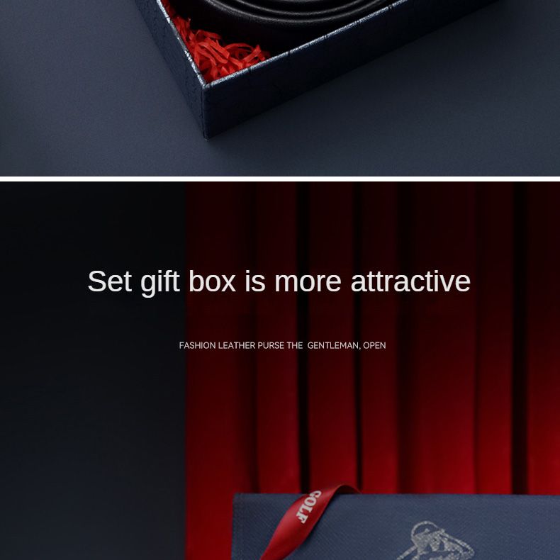 HOT GOLF Herren Gürtel aus echtem Leder mit automatischer Schnalle, trendiger Casual Business-Hosengürtel, vielseitig und einfach_voghion.com