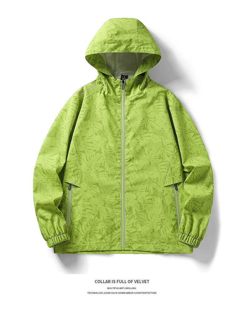 Outdoor Couple's Windbreaker Jacket Unisex Trendy Camouflage Large Size Zipper Hooded Casual Versatile_voghion.com