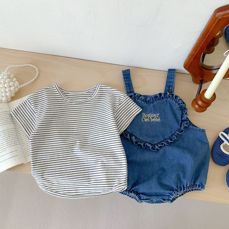 Korean style summer clothes, soft denim straps, buttocks, western-style baby and cute jumpsuit for outdoor wear_voghion.com