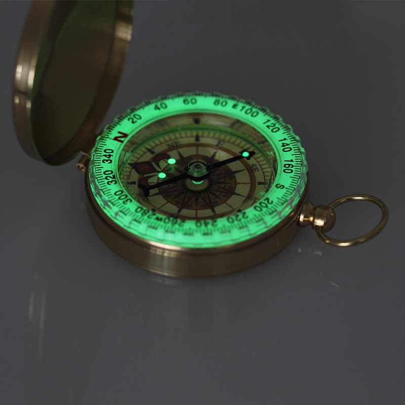 Brújula portátil de latón dorado de alta calidad para acampada y senderismo, ideal para actividades al aire libre._voghion.com