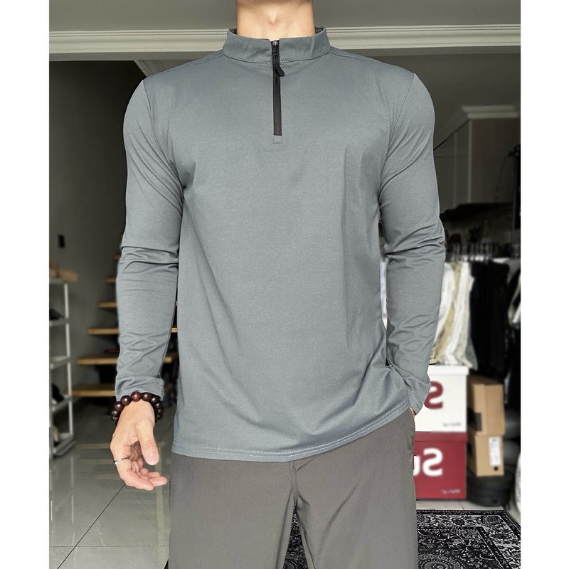 Maglietta a maniche lunghe elasticizzata da uomo in softshell per palestra, attività casual e all'aperto: traspirante, aderente e leggera_voghion.com