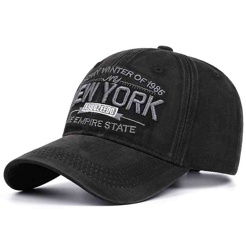 Nuovo cappello con ricamo a lettera New York, cappello da baseball retrò lavato, vecchio, versatile, produttore all'ingrosso_voghion.com