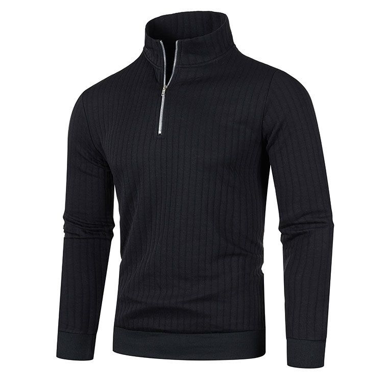 Herren-Strickpullover mit Halbrollkragen – Slim-Fit-Pullover mit Reißverschluss für Herbst und Frühling (atmungsaktives Polyester, minimalistisches Basic fürs Büro und die Freizeit)_voghion.com