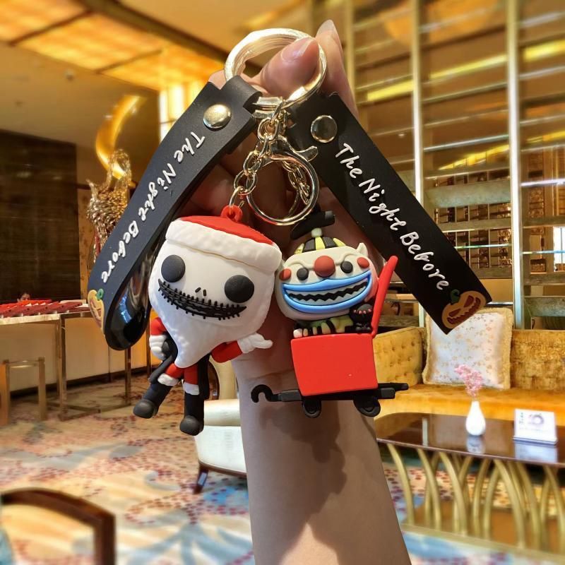Nouveau porte-clés d'Halloween effrayant de la veille de Noël, pendentif de sac à dos de dessin animé, porte-clés de voiture_voghion.com