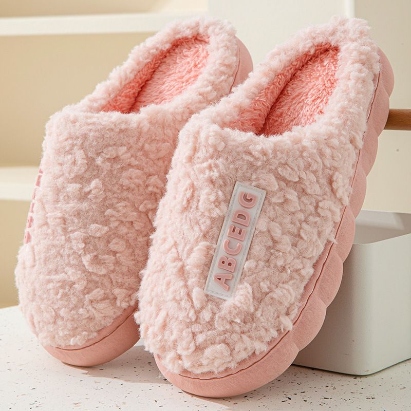 Online Promi Paar Herbst und Winter Baumwolle Hausschuhe Herren Indoor Home Warm Verdickt Confinement Outdoor Furry_voghion.com
