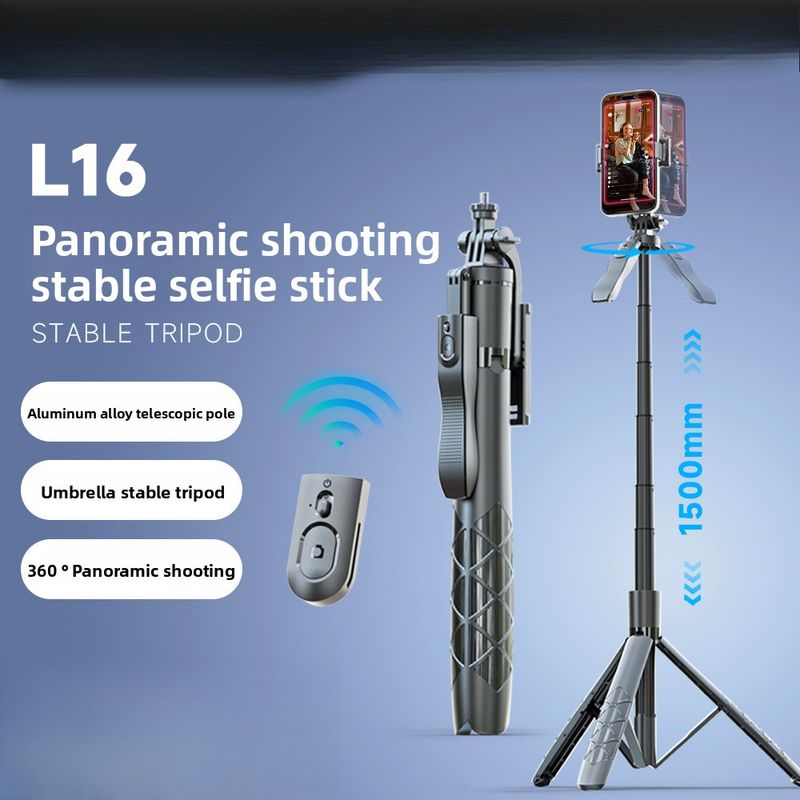 Selfie-Stick-Stativ L16 Anti-Shake Einziehbarer Handyhalter Tragbares Live-Übertragungsfoto-Desktop-Stativ für Reisen_voghion.com