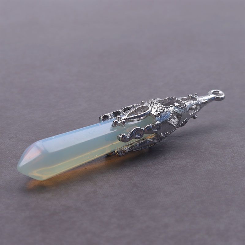 Hexagonale hangerketting van natuurlijke amethist en rozenkwarts - enkelvoudig puntig kristal voor yoga, meditatie en chakra-balancering (6,3 cm met ketting van 46 cm)_voghion.com