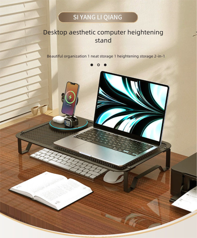 Soporte para teclado de computadora con refrigeración y elevación, artefacto para dormitorio, soporte de almacenamiento para portátiles para juegos_voghion.com