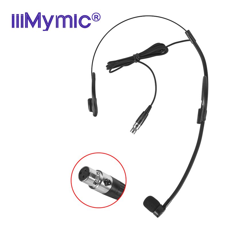 iiiMymic Pro-Konzert-Headset-Mikrofon mit 3-poligem Mini-XLR-TA3F-Anschluss, Schwarz, für kabellosen AKG Samson Body-Pack-Sender_voghion.com