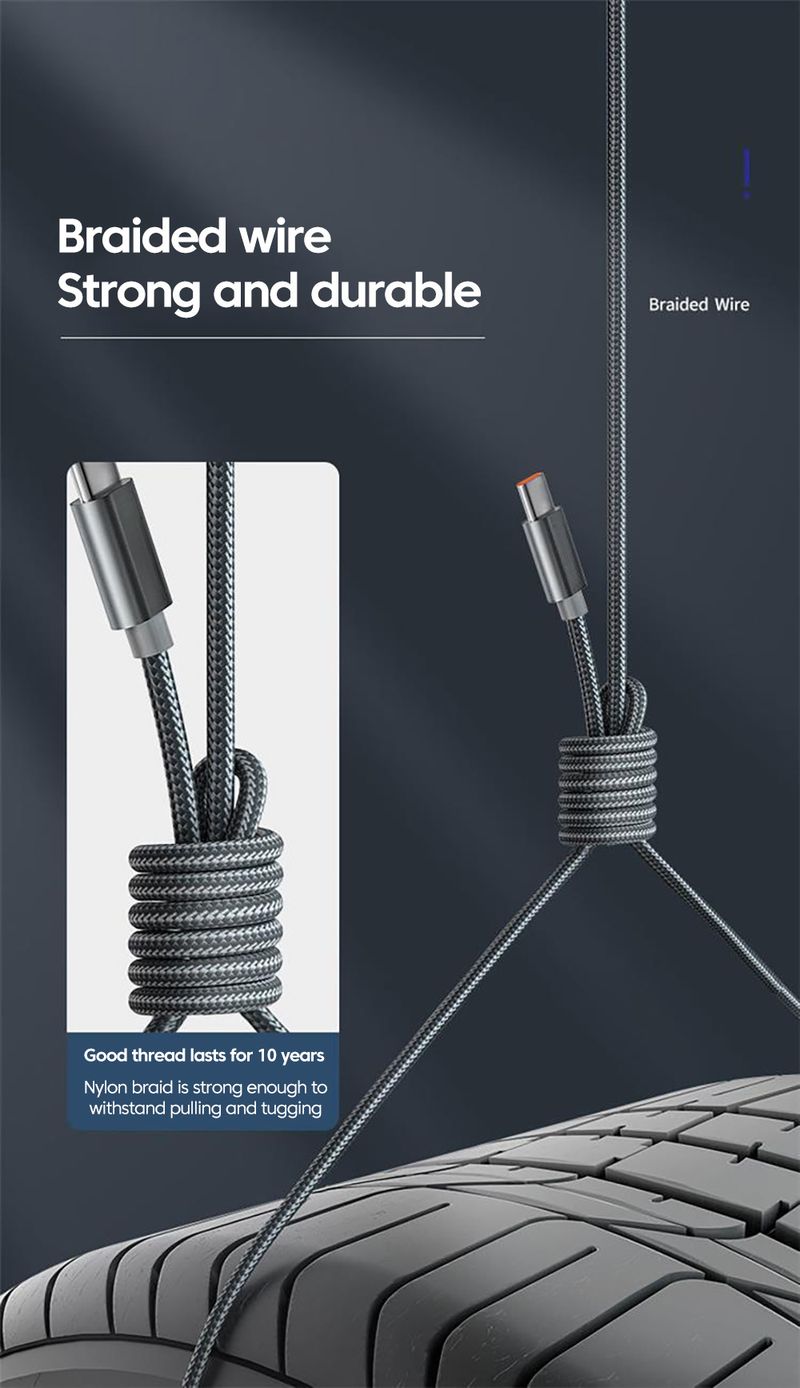 120G Super Fast Charging To Tipe C Cable Mobile Phone USB Line For Xiaomi Samsung S24 Chhuk Charger Cord 1M 1.5M 2M_voghion.com
