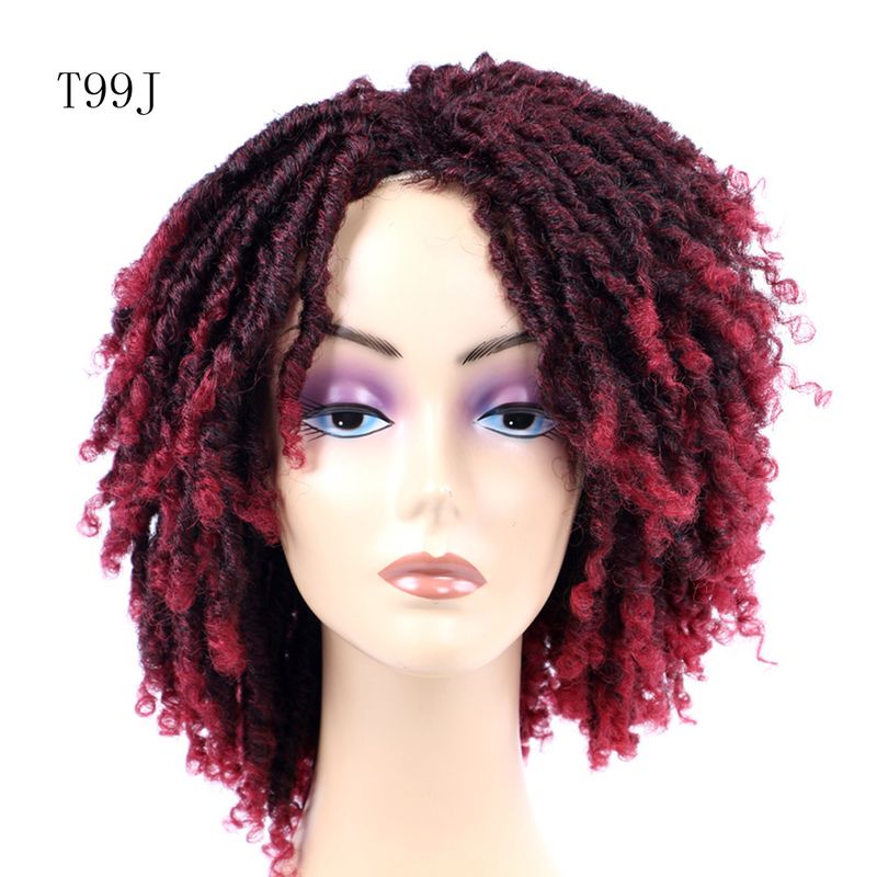 Perücke Kurze Dreadlock Lockige Synthetische Perücke Dreadlock Kopfbedeckung Spot Großhandel_voghion.com