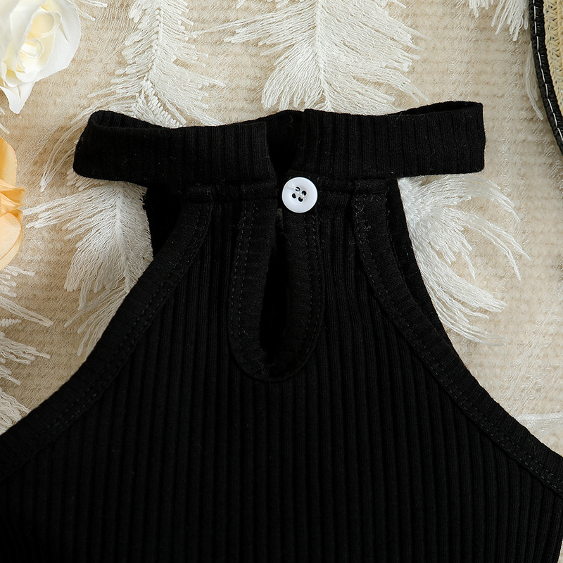 Abbigliamento per neonati Completo da bambina per bambini di taglia piccola e media, top ampio con scollo all'americana + pantaloncini Marsupio set da tre pezzi_voghion.com