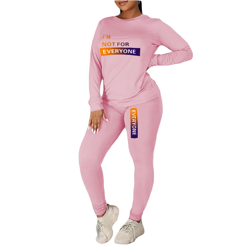 Bedrucktes, personalisiertes, lässiges zweiteiliges Set für Damen_voghion.com