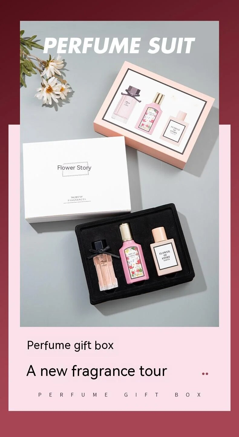 Jauns Hot Perfume Flower Tale Authentic Flower Yueqimeng sieviešu smaržu trīsdaļīgs komplekts vīriešiem, svaigs un noturīgs aromāts_voghion.com
