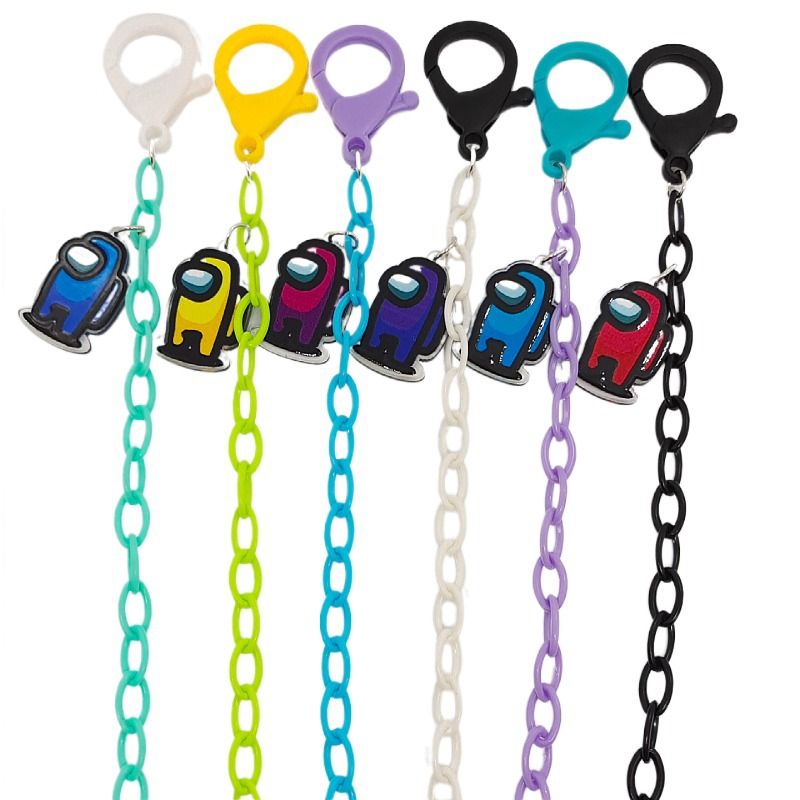 Korean Version Acrylic Children's Space Werewolf Mask Color-Block Neck Strap Glasses Chain Anti-Lost Lanyard_voghion.com