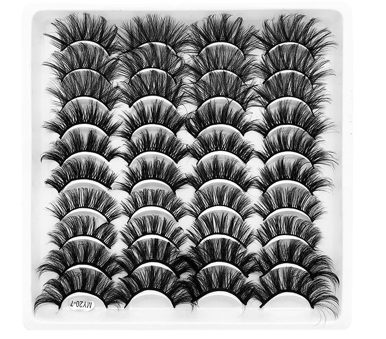 European and American double eyelids fluffy and thick curly mink hair false eyelashes thickened not easy to lose eyelashes_voghion.com
