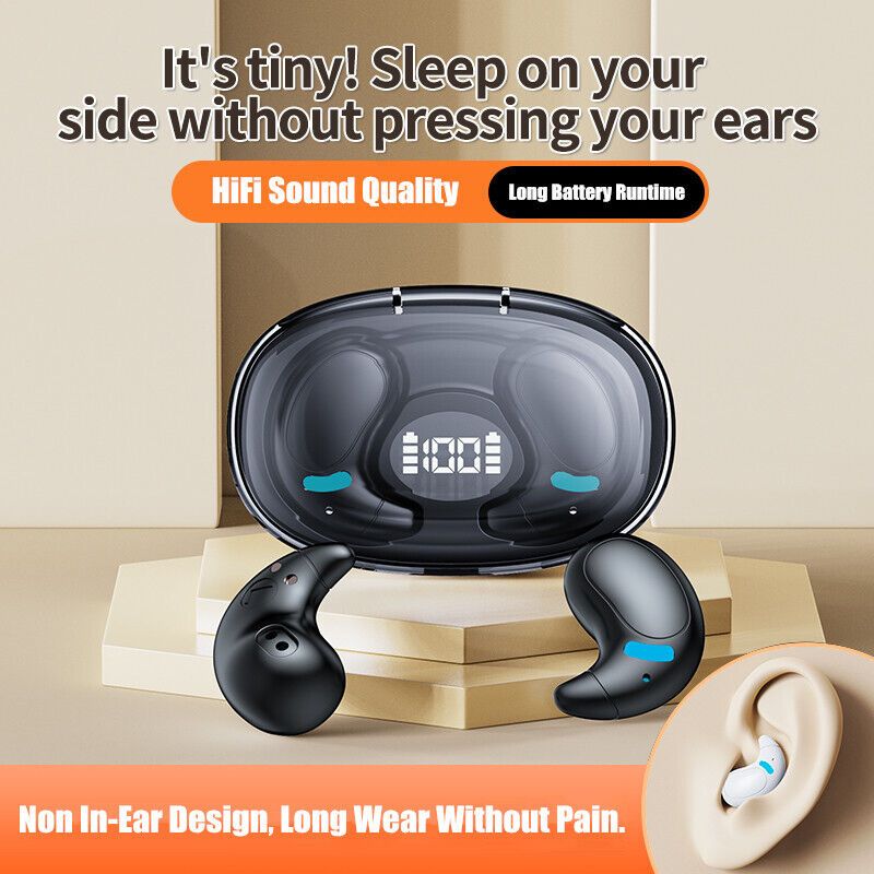 Wireless Bluetooth Earbuds Invisible Sleep Earphones Noise Cancelling Headphones_voghion.com