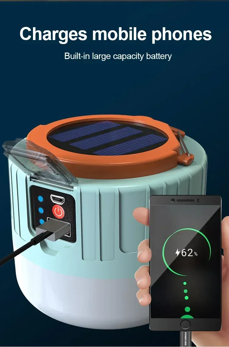 Portable Camping Light Power Bank LED Camping Lanterns Handheld Waterproof Outdoor Tent Light Rechargeable Floodlight Flashlight_voghion.com