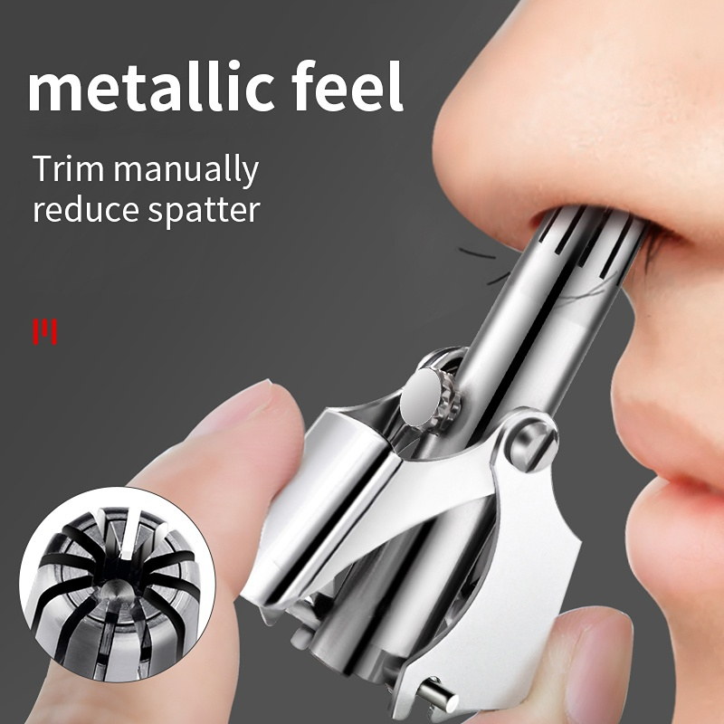 Recortador de pelo de oreja y nariz para hombres, afeitadora Manual de acero inoxidable, lavable, portátil, Tondeuse Nez, remo de pelo, nariz Vibrissa_voghion.com