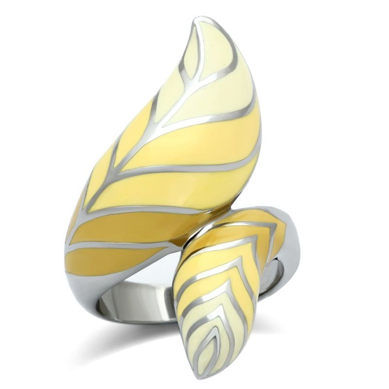 TK837 - High polished (no plating) Stainless Steel Ring with Epoxy in Multi Color_voghion.com
