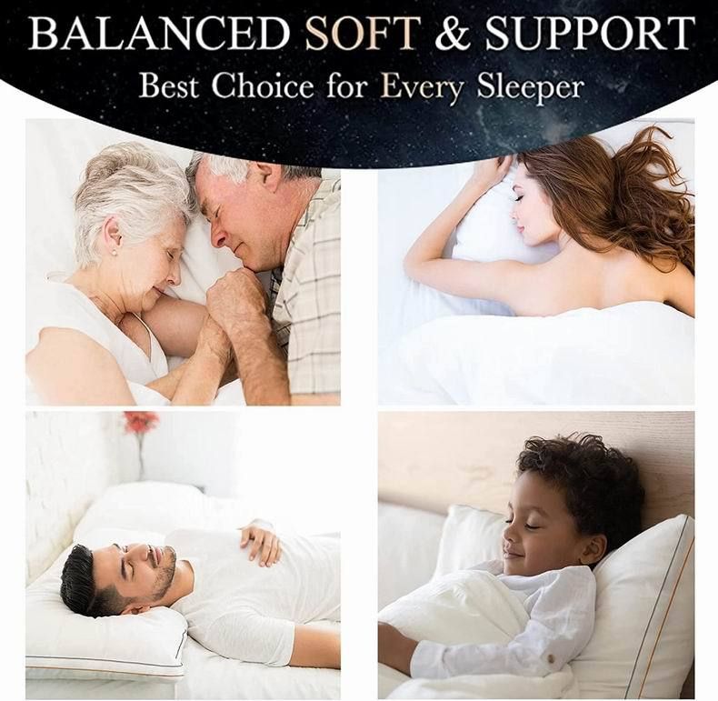 Cuscini da letto della collezione Luxury Hotel per dormire, design a rete laterale con imbottitura alternativa in piumino di prima qualità per chi dorme sulla schiena, sullo stomaco o di lato_voghion.com