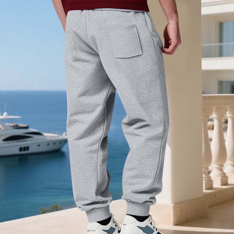 „Męskie spodnie dresowe z aksamitnymi mankietami – luźne, codzienne spodnie na zimę (czarne/szare/morelowe, S-XXXL)”_voghion.com