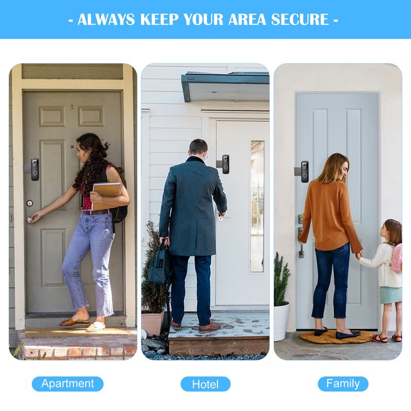 Mejoras para el hogar Nuevo modelo privado Soporte de timbre Blink sin perforaciones Soporte de abrazadera de puerta fijo antirrobo a prueba de lluvia_voghion.com