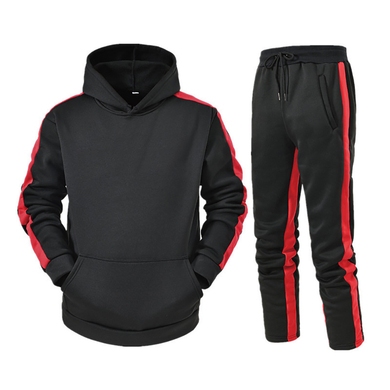 Survêtements pour hommes Automne et hiver Ensemble à capuche pour hommes Casual Pull de sport chaud Pull Pantalon de jogging Ensemble 2 pièces_voghion.com