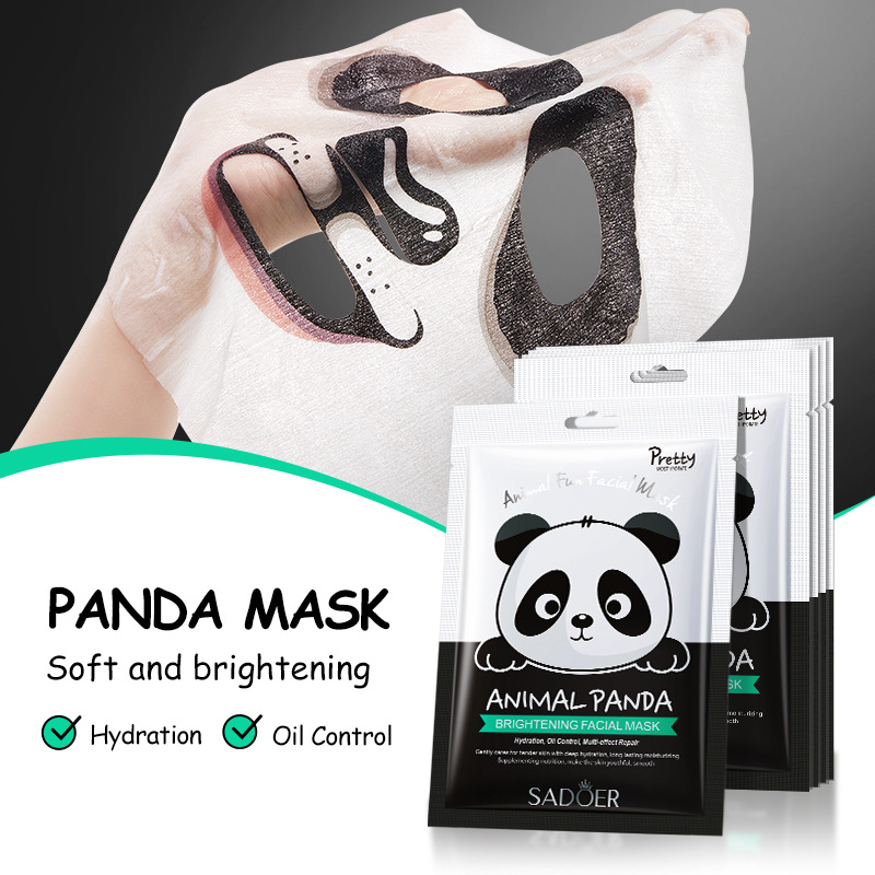 All English SADOER Animal Panda Pattern Maschera viso idratante schiarente_voghion.com