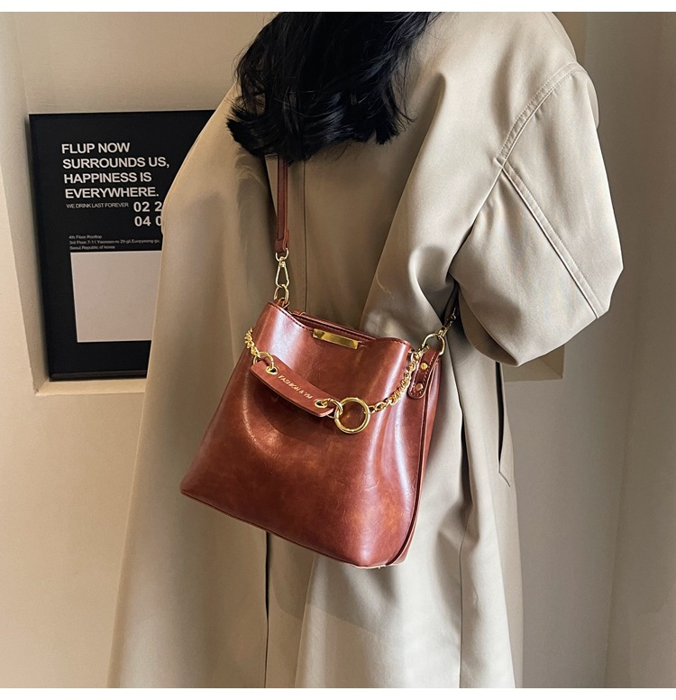 Damentasche Neue Umhängetasche Herbst und Winter Bucket Bag High-End Sense Vielseitige Nischendesign-Retro-Umhängetasche für Damen_voghion.com