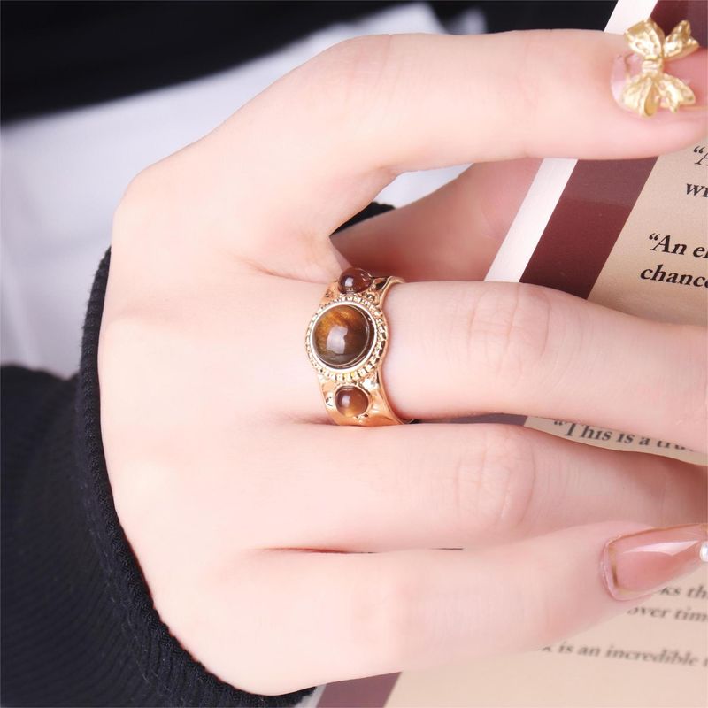 Natural Stone Turquoise Oil Drop For Women Fashion Trend Tail Ring Zircon Jewelry Accessories_voghion.com