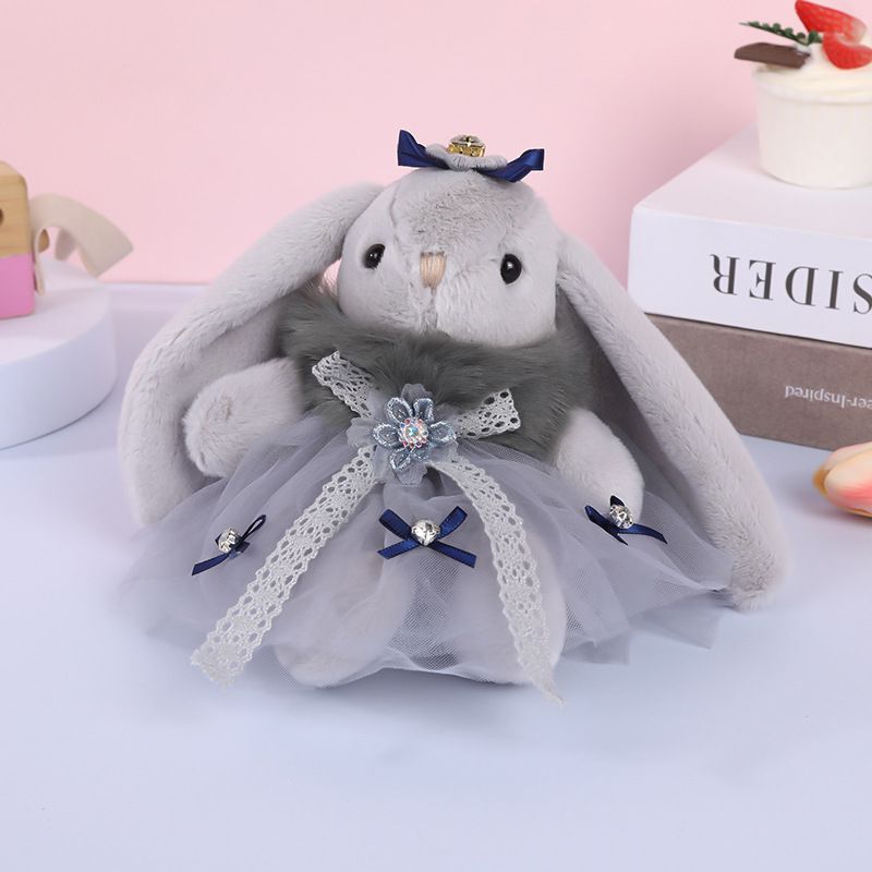 Spielzeug Süßes Plüschhäschen Puppenspielzeug Langohrkaninchen handgemachter Rag Doll Schlüsselanhänger_voghion.com