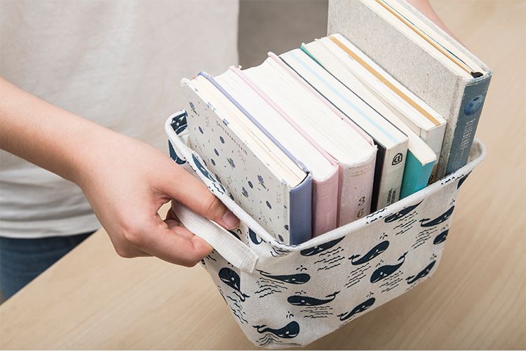 Schreibtisch-Aufbewahrungsbox aus Baumwolle und Leinen, kleiner Aufbewahrungskorb aus frischem Stoff, Aufbewahrungsbox für Kleinigkeiten, Finishing-Box, Kleinigkeitenbox._voghion.com