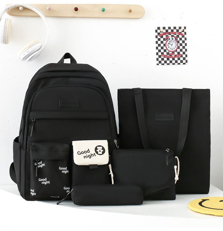 Schulranzen für Grundschüler der Sekundarstufe II, vierteiliges Set, kleine, frische Schulranzen für Schüler mit großem Fassungsvermögen_voghion.com