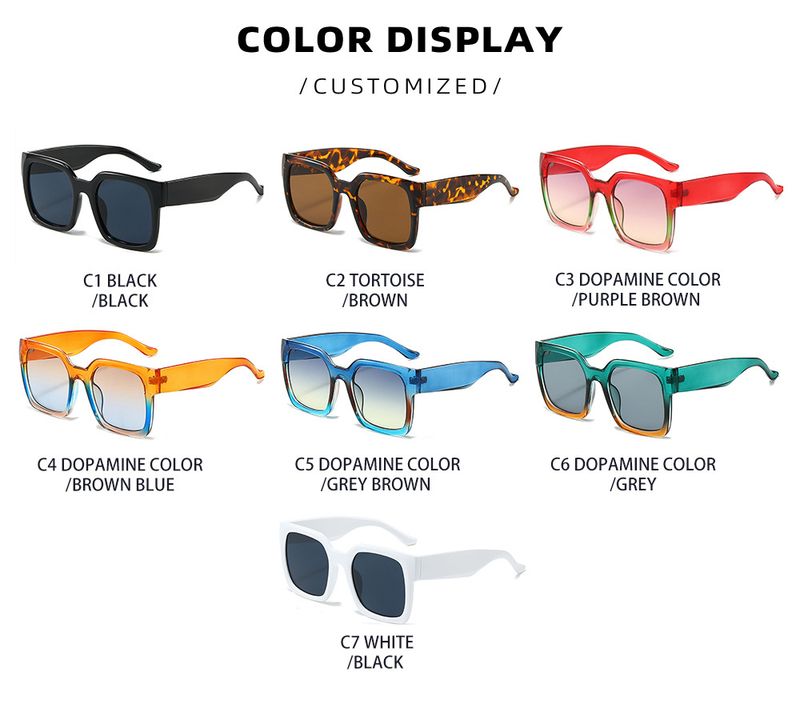 Dopamine Sunglasses For Women - UV400 Large Square Frame With Wide Legs (Trendy 2025 Design, Small Face Fit)_voghion.com