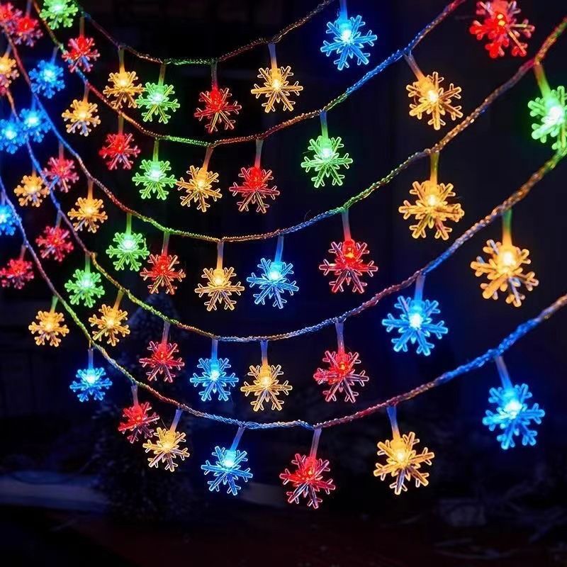 LED Snowflake Solar Decorative Flash Battery Box USB Christmas Light String Wholesale_voghion.com