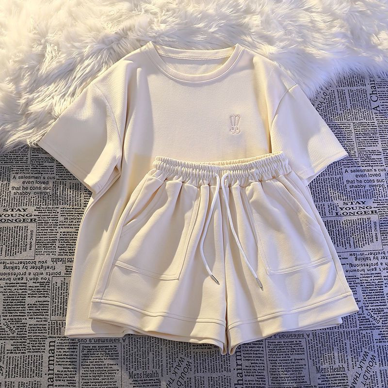 Ensemble deux pièces short ample à manches courtes pour femme_voghion.com