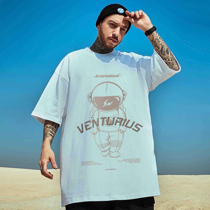 C&JOversize Moda Marka Şişman erkek Giyim Artı Boyutu Çin Şık Beyaz Gevşek Kısa Kollu T-shirt Moda Çift Yarım Kollu_voghion.com