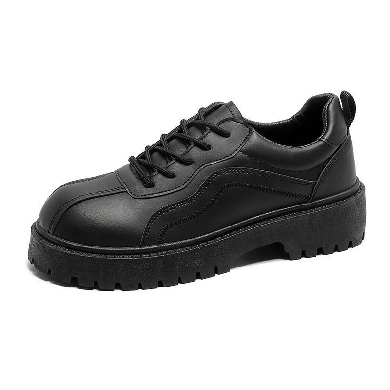 Adatto a tutte le stagioni, in pelle, alla moda, di alta qualità, versatile, basso, stile Paris, modello Derby spesso, primaverile, casual, britannico, da uomo._voghion.com