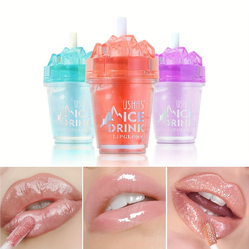 USHAS mini transparante kleur lipglazuur vloeibare lippenstift hydraterende_voghion.com