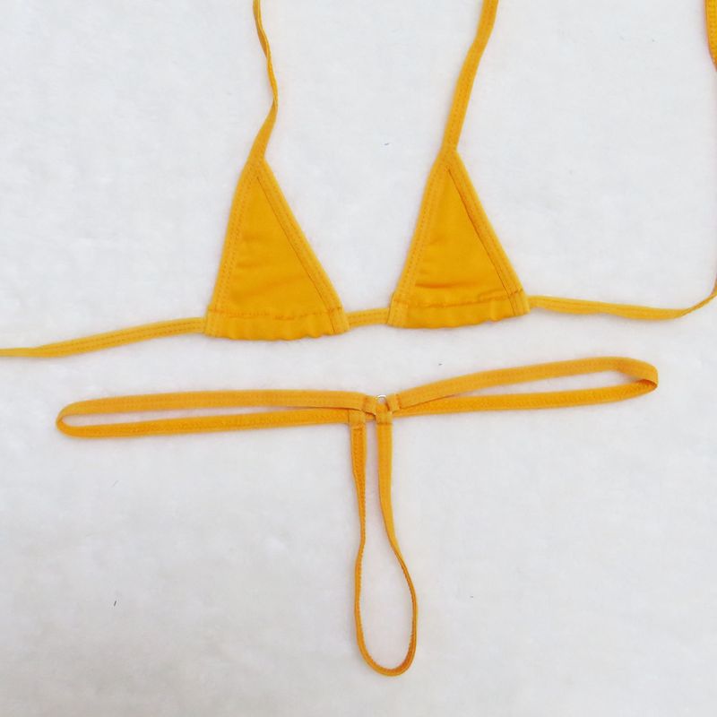 Dessous Mini Badeanzug Damen Bademode Lady Sexy Durchsichtiger BH Höschen Dreipunkt-Bikini-Anzug_voghion.com