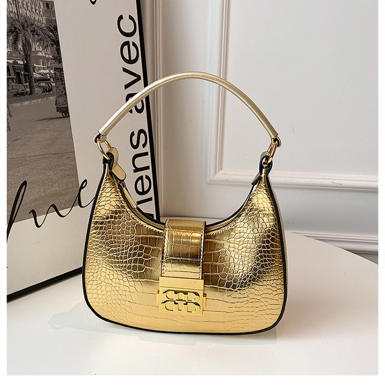 Cross-border women's bag 2023 new simple fashion shoulder bag retro crocodile pattern ladies underarm Messenger bag bags_voghion.com