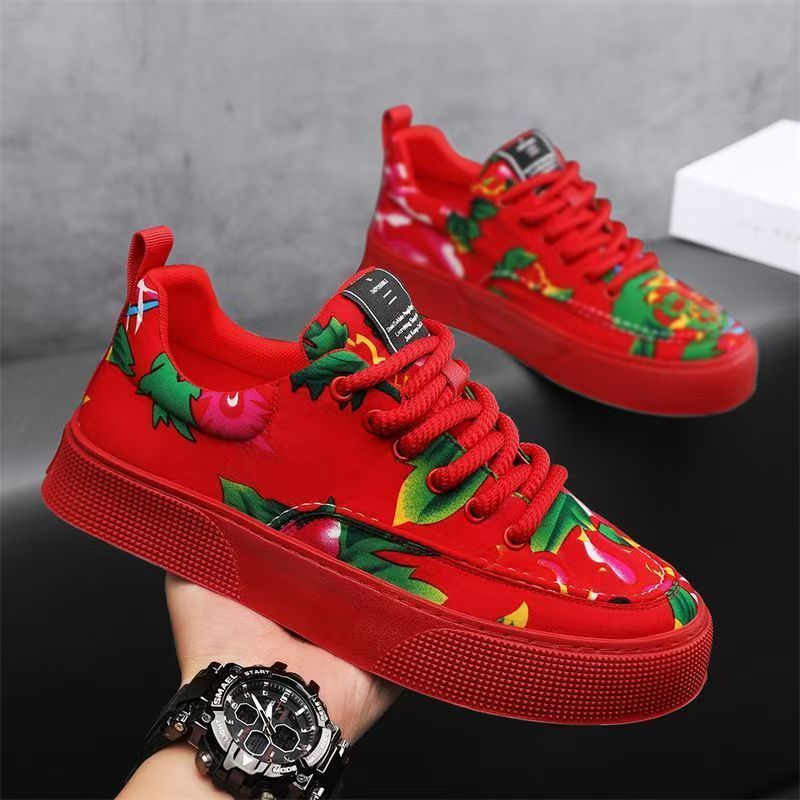 Zapatos de lona para hombre, primavera y verano 2025, con diseño de flores grandes, suela suave, transpirables, desodorantes, versátiles, deportivos y de ocio._voghion.com
