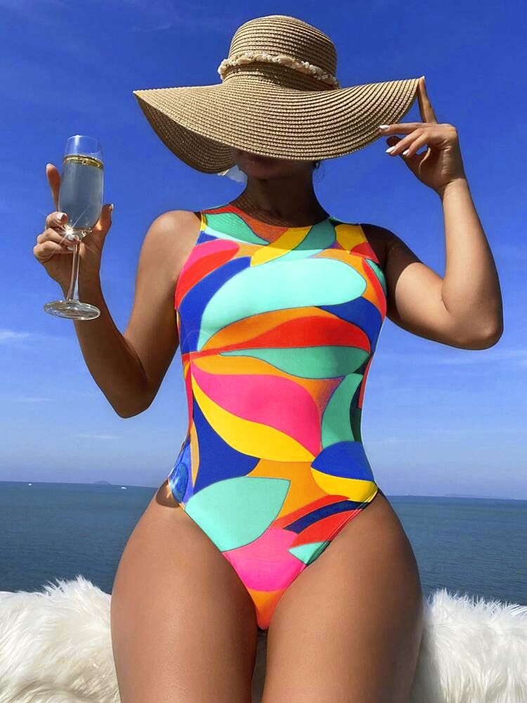 Women’s Clothing new one piece swimsuit digital printing sexy tight backless bikini cross border swimsuit_voghion.com