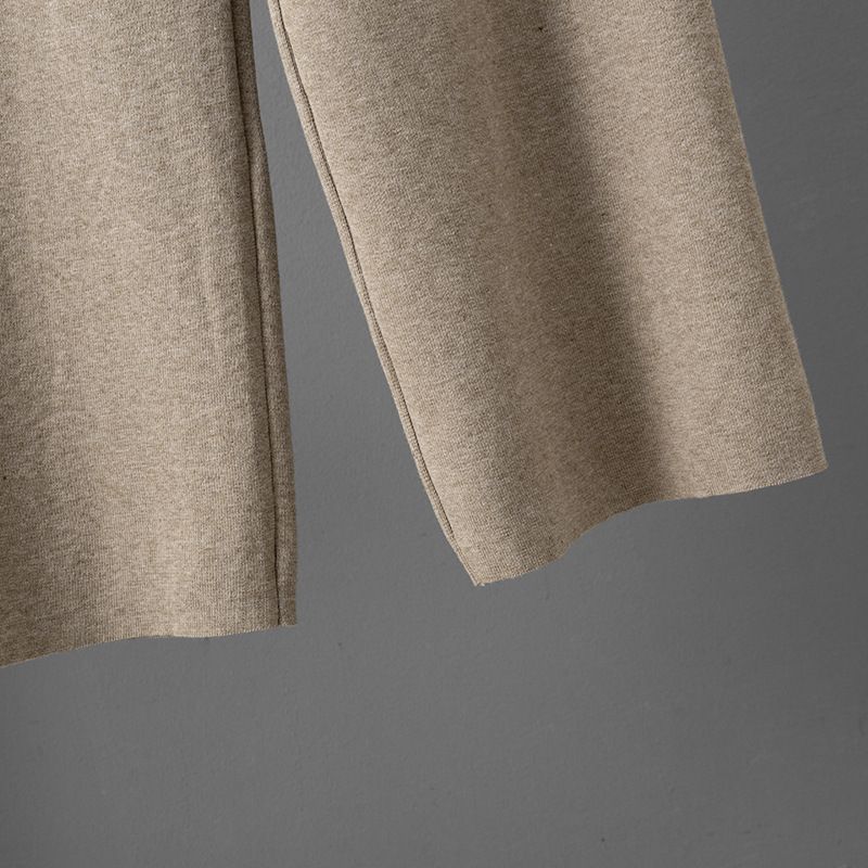 Women's Casual Knit Polo Sweater & Relaxed Straight Pants Set - Striped Textured Pullover With Comfort Fit Trousers For Office & Weekend_voghion.com