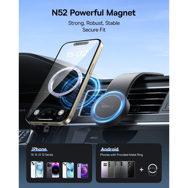 Baseus C02 Magnetic Car Phone Holder Easy Paste With Universal Compatibility For Dashborad_voghion.com